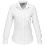 Ladies Long Sleeve Huntington Shirt - White black