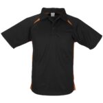 Kids Splice Golf Shirt - Black orange